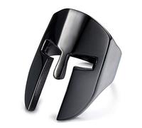 ANIEJUFI Anillo de acero inoxidable con casco de caballero espartano, guerrero griego, máscara vikinga, estilo punk para hombres y mujeres, Metal, Sin piedras preciosas