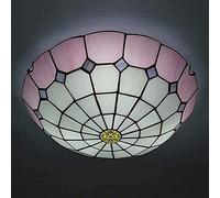 ANIFM Plafones, plafón Colgante Estilo Tiffany de 40 cm Plafón de vidrieras con Pantalla mediterránea, para habitación, Pasillo, Rosa Comfortable Anniversary