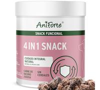 AniForte 4en1 Snack para Perros 300g - Cuidado Natural de Las articulaciones, Sistema inmunitario, digestión, Pelo y Piel, estómago e intestinos con mejillón de Labios Verdes en Polvo, escaramujo