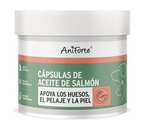 AniForte cápsulas de Aceite de salmón para Perros y Gatos 500 Unidades - valioso Aceite de Pescado Omega 3 y 6 y vitaminas para el metabolismo, la formación ósea y un Pelo Brillante