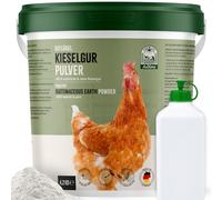 AniForte Tierra de diatomeas para pollos, 4,2 kg, incluye botella de polvo, polvo de sílice en polvo, producto natural para gallinero, probado en laboratorio para granjas de aves de corral
