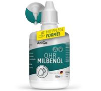 AniGo Aceite antiácaros de oído, 50 ml, remedio eficaz instantáneo para gatos, contra los ácaros del oído con manzanilla para perros y gatos, cuidado suave para la picazón en el oído, gotas para los