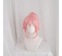 【AniHut】 Tamamo No Mae Wavy Curly Ver Fate Grand Order Cosplay Peluca Tamamo Cat Pink Women Hair FGO Cosplay Halloween Hair Tamamo Cat Peluca Single Ponytail