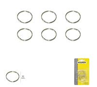 Anilla llavero - anilla de Ø 30 mm en blister de 6 piezas, fabricada en metal, ideal para organizar llaves y accesorios.