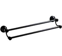 Anilla para Toallas Toallero de Aluminio, Barra Doble Negra con Ganchos for baño