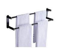 Anilla para Toallas Toallero montado en la Pared, sin Perforaciones, baño, Cocina, Multicolor, 41-81cm(Schwarz,61Cm)