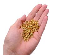 Anillas Abiertas Chapadas en Oro 8 mm - 200 Piezas (Espesor 1 mm) para Creación de Bisutería, Anillas Fuertes para Conectar Cierres, Colgantes y Componentes, Accesorios Esenciales para Ensartar