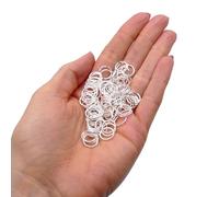 Anillas Abiertas Chapadas en Plata 10 mm - 200 Piezas (Espesor 1 mm) para Creación de Bisutería, Anillas Fuertes para Conectar Cierres, Colgantes y Componentes, Accesorios Esenciales para Ensartar