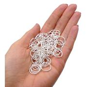 Anillas Abiertas Chapadas en Plata 14 mm - 200 Piezas (Espesor 1,2 mm) para Creación de Bisutería, Anillas Fuertes para Conectar Cierres, Colgantes y Componentes, Accesorios Esenciales para Ensartar