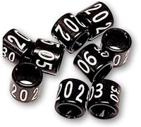 Anillas de Aluminio Personalizadas para Canario y jilgueros Tipo federativas de 3mm (Pack 25 Unidades) Variedad de Colores (Negro)