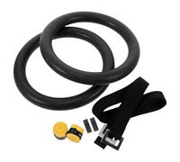 Anillas de Gimnasia Entrenamiento Indoor, para Barra de Dominadas | Soporte Resistente hasta 250kg, ABS Negro, con Correas, para Casa y Montajes en Techo
