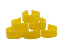 Anillas de identificación para aves de corral, Anillas Pata De Pollo Multicolor 16mm 100uds(Yellow 100 Pcs)