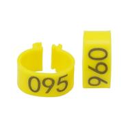 Anillas de plástico para la de patas de pollo, Anillos for patas de pollo Herramienta identificación con clip plástico Multicolor 16 mm 001-100 25-50 piezas(Yellow,25pcs)