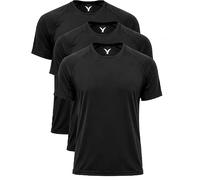 Anillas Isabel Pack 3 Camisetas Técnicas Hombre Running Gym - Secado Rápido, Transpirables, Negro Blanco Gris, Ropa Deportiva Entrenamiento (FR/ES, Letras, XL, Regular, Regular, Negro)