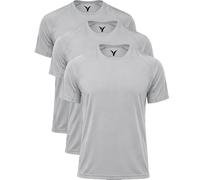 Anillas Isabel Pack 3 Camisetas Técnicas Hombre Running Gym - Secado Rápido, Transpirables, Negro Blanco Gris, Ropa Deportiva Entrenamiento (FR/ES, Letras, XL, Regular, Regular, Gris)