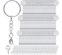 Anillas Llaveros 180 Unidades Porta Chaves Cadena Argollas para Llaveros Manualidades 90 Keychain 90 Pasadores de Rosca 25 mm Enganches Kit para Hacer Llaveros Resina Fabricación de Joyas