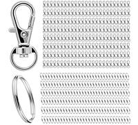 Anillas Llaveros 400pcs Mosqueton Llavero pequeños, Argollas para llaveros Desmontable Clave Para Llavero Giratoria Clave Cierres，Arandelas Llaverollavero Diy(Plateado)