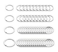 Anillas Llaveros, 50 Piezas Argollas para Llaveros, 20mm 25mm 30mm 35mm Argollas de Acero, Anillas Metalicas, Hacer Llaveros, para Llaves de Bricolaje, Llaves de Casa, Manualidades, Plata