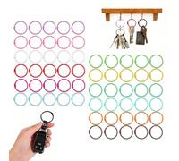 Anillas metálicas 30 mm multicolor para fichas y manualidades - Set de 60 piezas resistentes - 12 colores surtidos para organización escolar y oficina