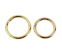 Anillas metálicas con resorte, 10 cierres de clip resorte con anillo redondo metal, ganchos mosquetón versátiles(Lightgold,32mm)