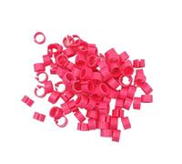 Anillas para patas de aves, Pollo Paloma Codorniz ID Bandas for Piernas Plástico Multicolor 100 Piezas(Pink)
