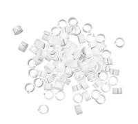 Anillas para patas de pollo, Anillos for patas de aves de corral de plástico multicolor 100 piezas(White)