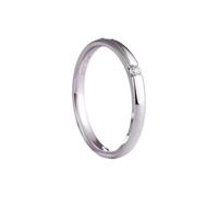 Anillo a juego, anillos para mujer con diamantes de oro blanco y joyería delicada Pt950, I 1/2, Oro blanco de 14 quilates, Diamante