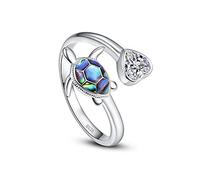 Anillo abierto ajustable de plata de ley 925 con forma de tortuga para mujeres y niñas, regalo de cumpleaños, 8, Papel,