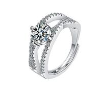 Anillo abierto anillos ajustables zirconia anillos de promesa para usted Anillos antiguos damas, talla única, Cobre, Sin piedra preciosa