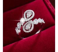 Anillo abierto de mujer exquisito con zirconia sintética y cuero de cobre de , moderno y a