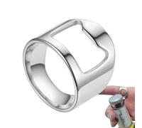 Anillo abridor de botellas, anillo abridor de bar, anillo de acero de titanio, elegante abridor de botellas de cerveza portátil, herramienta de barra de cerveza creativa, abridor de botellas de dedo