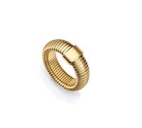 Anillo Acero Ip Dorado Tubogas Sra Fashion