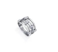 Anillo Acero Y Cristal Sra Fashion