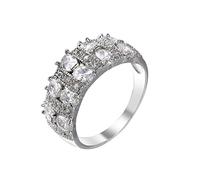 Anillo adaptador de lente plateado plata esterlina simulada apilable bandas de anillo para mujeres anillo de zircon tamaño 6 10 anillos geniales, 8, Cobre, Sin piedras preciosas