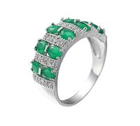 Anillo adaptador de lente plateado plata esterlina simulada apilable bandas de anillo para mujeres anillo de zircon tamaño 6 10 anillos geniales, 6, Cobre, Sin piedras preciosas