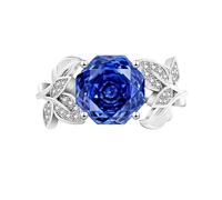 Anillo Ajustable, Anillo Solitario Millennium Rose Cut Para Mujer, Anillo De Compromiso O Boda Para Ella, Zafiro, Esmeralda, Amatista, Rubí, Banda De Diamantes Simulados, Joyería De Cóctel, Regalo
