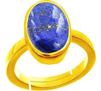 Anillo ajustable chapado en oro de 6,00 ratti / 5,45 quilates con piedra azul Lajward Panchdhatu de calidad Aa++ original, lapislázuli, lajwart, rashi, ratna, piedra preciosa Pathar para hombres y