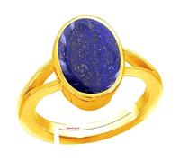 Anillo ajustable chapado en oro de 7,00 ratti / 6,45 quilates con piedra azul Lajward Panchdhatu de calidad Aa++ original, lapislázuli, lajwart, rashi, ratna, piedra preciosa Pathar para hombres y