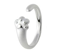 Anillo ajustable con orejas de gato, lindo anillo de pata de gato, para mujeres, niñas, artículo de moda, regalo perfecto