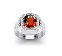 Anillo ajustable de 14,25 ratti / 13,00 quilates con certificación natural de hesonita/granate/gomed con piedras preciosas sueltas entre 15 y 28 para hombres y mujeres, S-B0DKD6X2DD