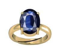 Anillo ajustable de 9,63 quilates de 10,25 ratti natural de zafiro azul con tarjeta certificada por laboratorio, piedra de zafiro azul natural, anillo ajustable original de Neelam/Nilam para mujeres y