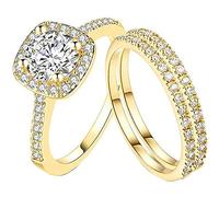 Anillo ajustable de acero inoxidable para mujer, juego de protección de alianzas, anillos de compromiso para mujeres, plata de ley, 9, Aleación de cinc, Sin piedras preciosas