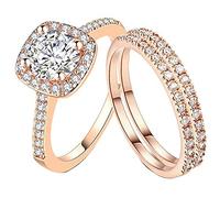 Anillo ajustable de acero inoxidable para mujer, juego de protección de alianzas, anillos de compromiso para mujeres, plata de ley, 10, Aleación de cinc, Sin piedras preciosas