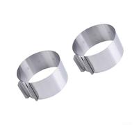 Anillo ajustable de acero inoxidable para tartas de mousse y tortas de 2 a 4 pulgadas de diámetro, compacto para almacenamiento, apto para lavavajillas (2 piezas)