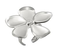 Anillo ajustable de flores anillo de apertura de dedo de flor anillo abierto textura de acero inoxidable adecuado para varias ocasiones