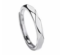 Anillo ajustable de plata esterlina italiana 925 para amantes Conjunto negro y anillo para hombres y mujeres Un anillo de amor simple y lujoso para los amantes Anillos Cosas Joyería, A, copper, Sin
