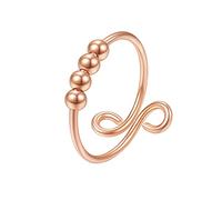 Anillo ajustable individual para ansiedad para mujer, anillos de dedo en espiral, anillo de oración a través de él, talla única, lloy, Sin piedras preciosas