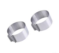 Anillo ajustable para tartas, mousse de acero inoxidable para molde, marco redondo para hornear de 2 a 4 pulgadas, para pasteles personalizados, pasteles, postres, herramienta de cocina (2 piezas)