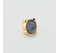 Anillo Ancho La Riviera - Azul / Oro - Aleación metal con baño de oro 750/1000 - Talla : 56 - Agatha Paris