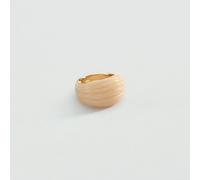 Anillo Ancho Madeleine - Marfil / Oro - Aleación metal con baño de oro 750/1000 - Talla : 56 - Agatha Paris